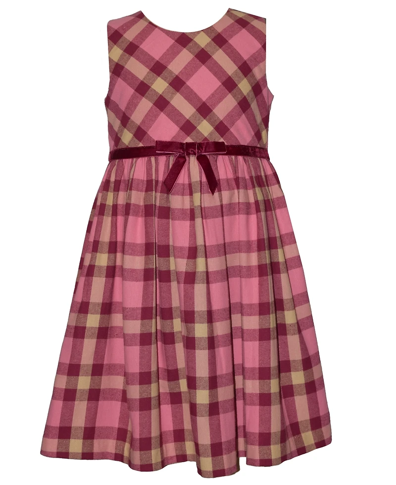 Bonnie Jean Little and Toddler Girls 2-Piece Sherpa Jacket Plaid Dress Set