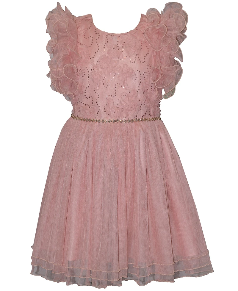 Bonnie Jean Big Girls Ruffle Sleeve Ballerina Party Dress