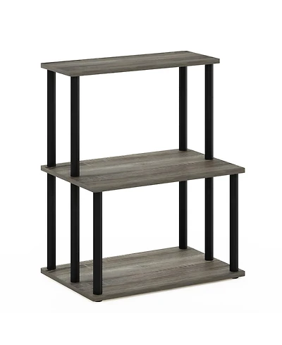 Homlux Turn-n-Tube 3-Tier Toolless Kitchen Storage Shelf, French Oak Grey/Black