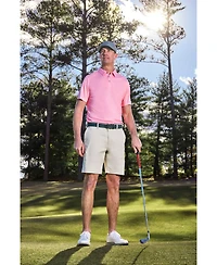 Pga Tour Men's Short Sleeve Micro Geo Print Polo Shirt