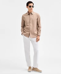 Alfani Men's Long Sleeve Basket-Weave Button-Front Shirt, Macy's Exclusive