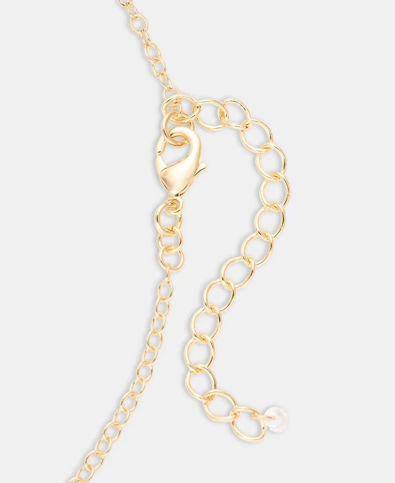 Holiday Lane Gold-Tone Crystal Sleigh & Reindeer Frontal Necklace