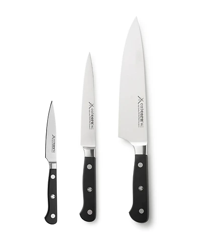 Cat Cora Cutlery-Pro 3-Piece Triple-Rivet Handle Forged Chefs Knives Set