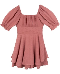 Rare Editions Big Girls Textured Clip Dot Romper