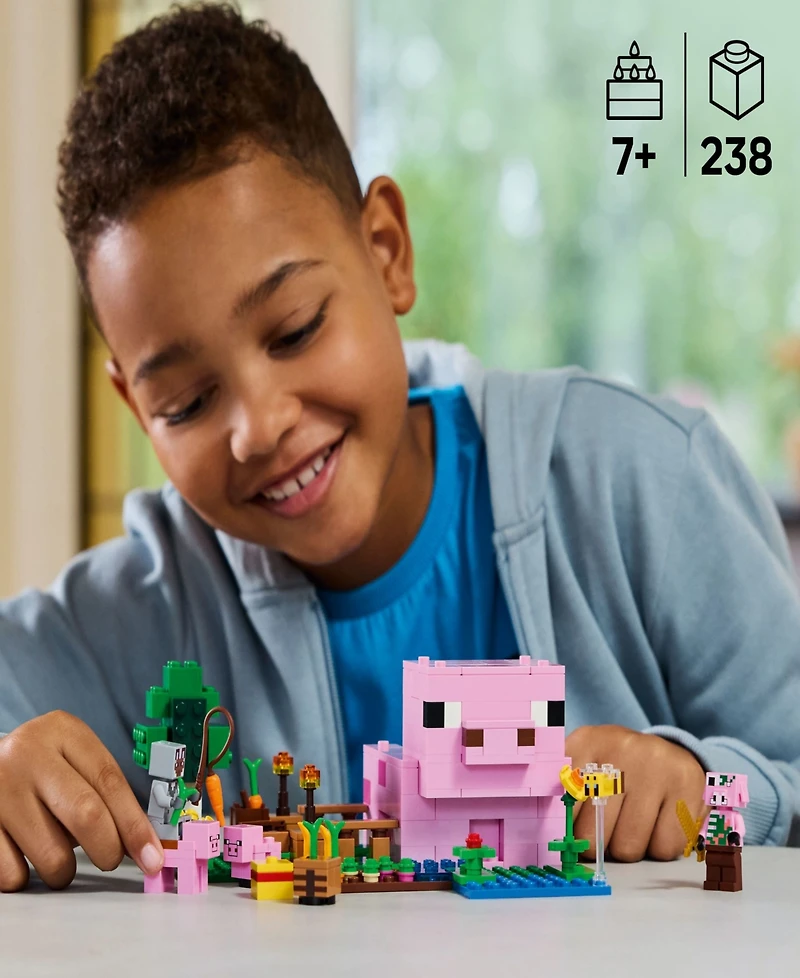 Lego Minecraft The Baby Pig House Building Toy 21268, 238 Pieces
