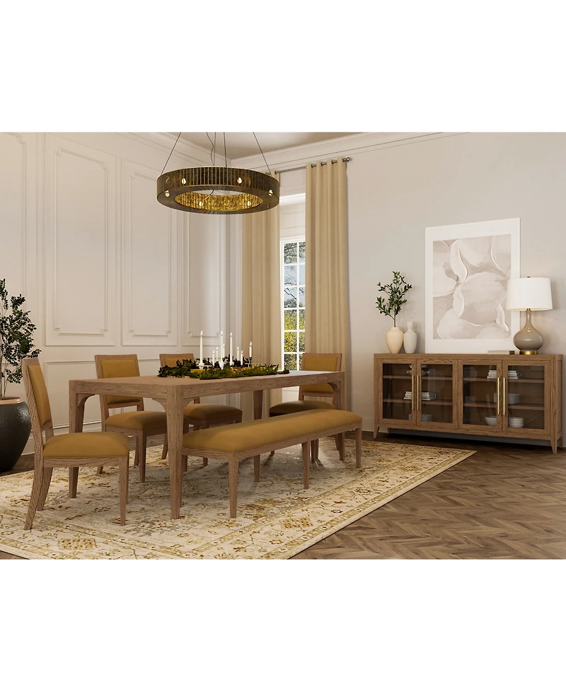 Everleigh Dining 6-Pc. Set (Table, 4 Upholstered Back Side Chair & Bench)