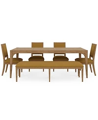 Everleigh Dining 6-Pc. Set (Table, 4 Upholstered Back Side Chair & Bench)