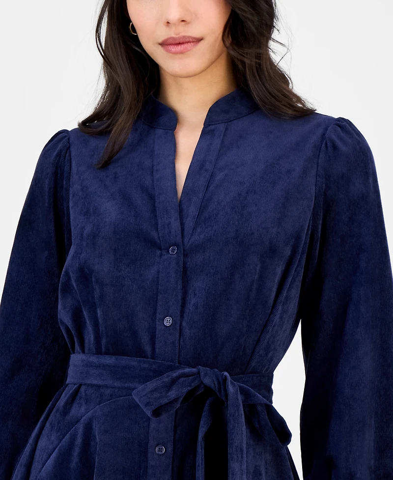 Robbie Bee Petite Long-Sleeve Fit & Flare Shirtdress