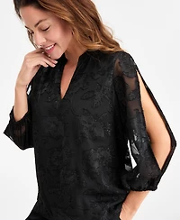 Jm Collection Women's Jacquard Split-Sleeve Blouse, Macy's Exclusive