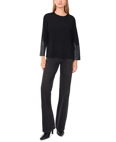 Sam & Jess Women's Rhinestone Long Sleeve Sweater