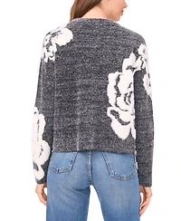 Sam & Jess Women's Jacquard Floral Crewneck Sweater