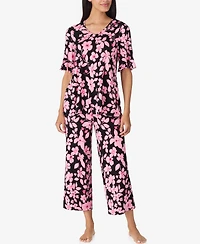 Ellen Tracy Women's Above Elbow Sleeve Pajama Set