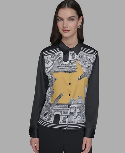 Karl Lagerfeld Paris Women's Printed Shirt