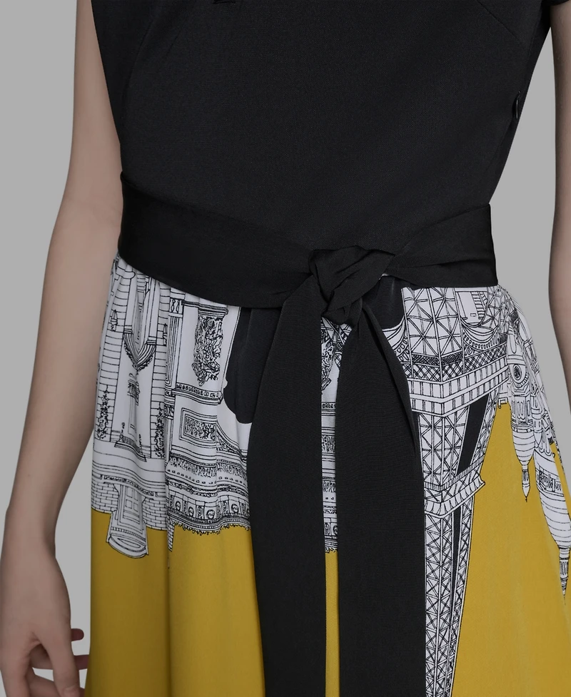 Karl Lagerfeld Paris Women's Mixed Media Dress