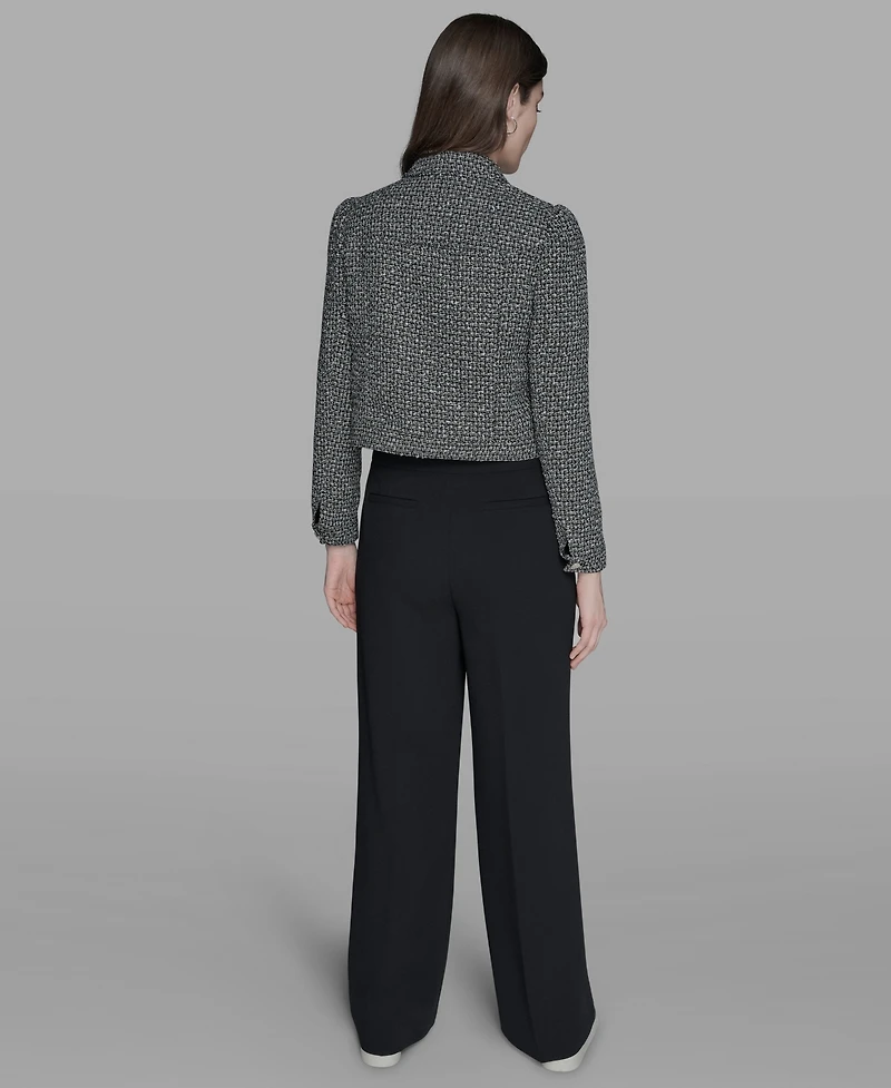 Karl Lagerfeld Paris Women's Tweed Long Sleeve Jacket