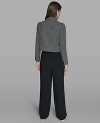 Karl Lagerfeld Paris Women's Tweed Long Sleeve Jacket