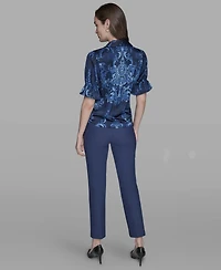 Karl Algerfeld Paris Women's Printed Button-Front Shirt