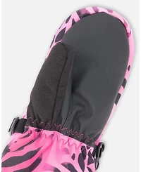 Deux par Girl Winter Mittens Teknik Multicolor Leopard and Zebra
