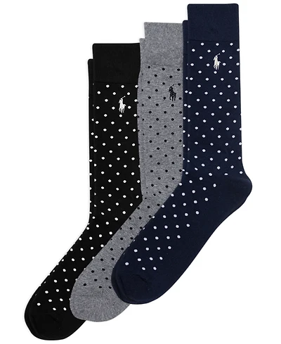 Polo Ralph Lauren Men's 3-Pk. Classic Dot Dress Socks