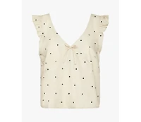 WeWoreWhat Women's Ruffle Sleeve Boxy Top