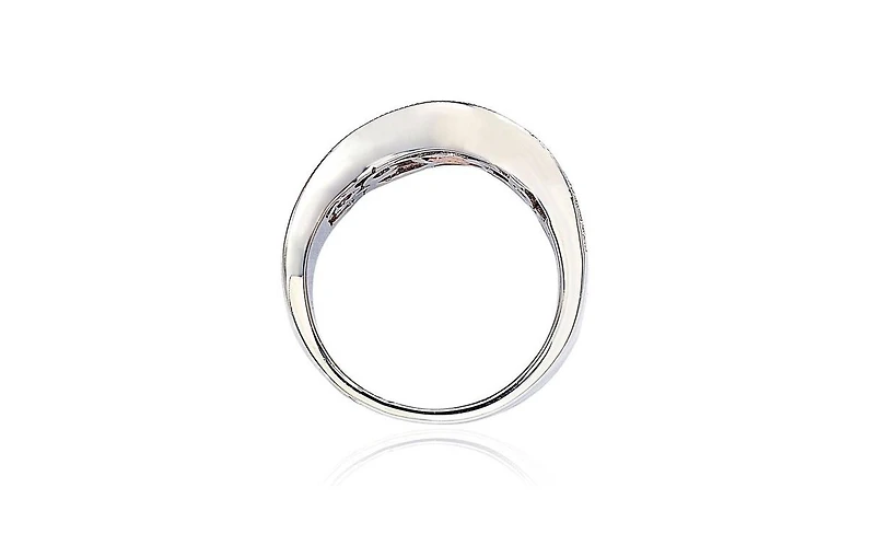 Suzy Levian New York Suzy Levian Sterling Silver Sapphire & Created White Sapphire Wavy Ring