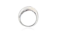 Suzy Levian New York Suzy Levian Sterling Silver Sapphire & Created White Sapphire Wavy Ring