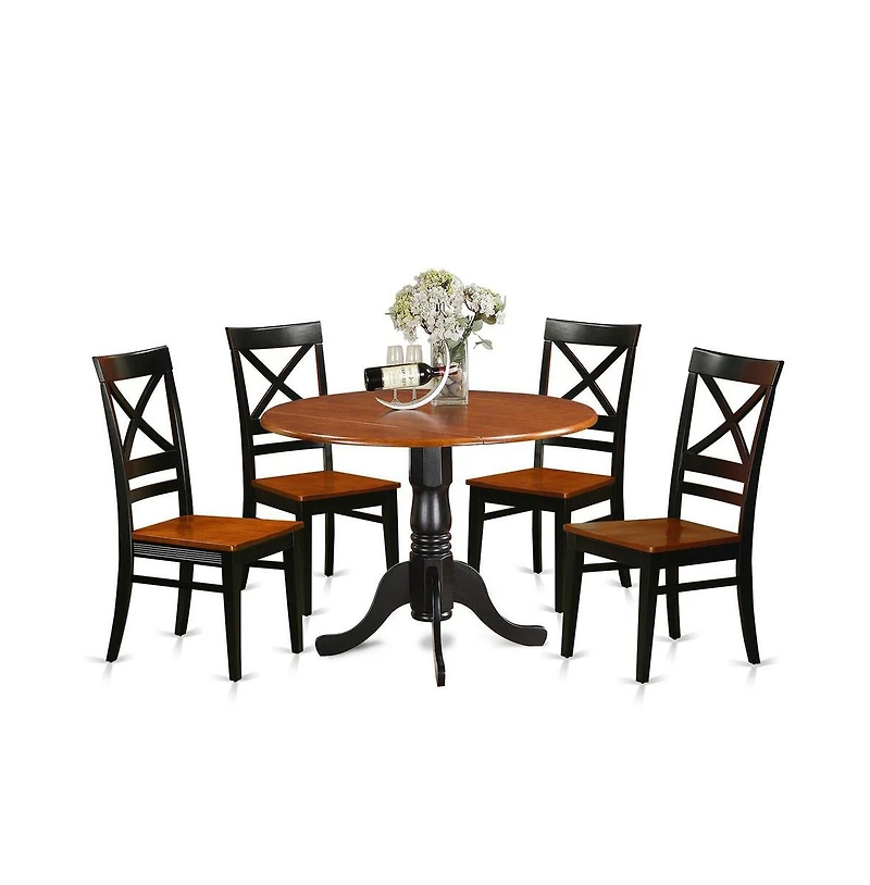 East West Furniture 5 Pc Kitchen Table set-Dining Table and 4 Wooden Kitchen Chairs
