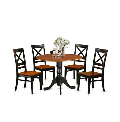 East West Furniture 5 Pc Kitchen Table set-Dining Table and 4 Wooden Kitchen Chairs