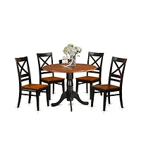 East West Furniture 5 Pc Kitchen Table set-Dining Table and 4 Wooden Kitchen Chairs