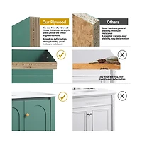 Casainc 48" Vanity Set With Ceramic Sink, 4 Soft-Close Doors & 2 Drawers, Spacious Bath Storage