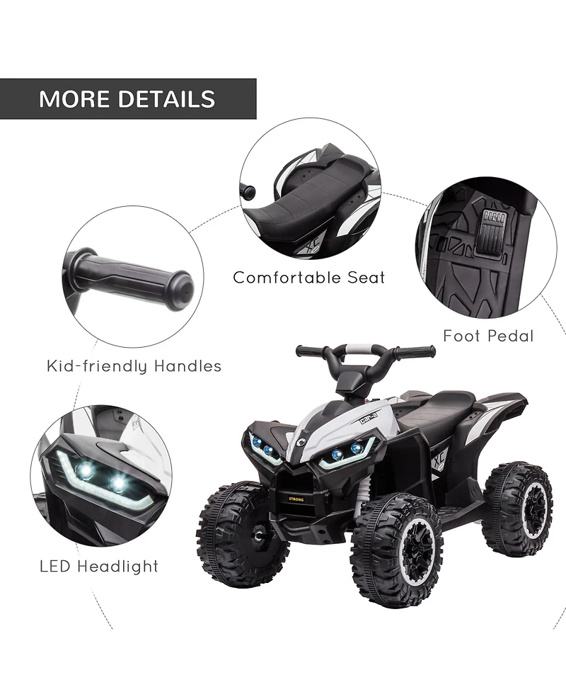Aosom 12V Kids Atv Quad Car with Forward & Backward Function