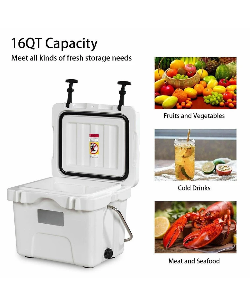 Akiudex Heavy-Duty Portable Cooler with Handle and Cup Holders