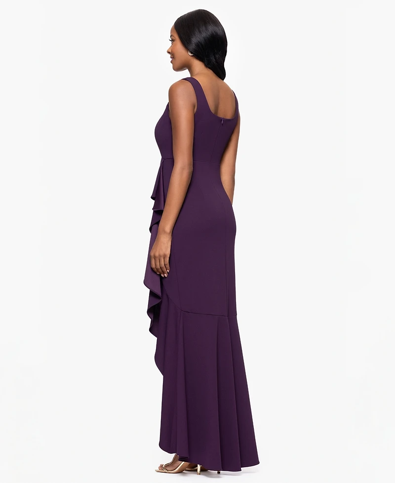Betsy & Adam Petite Sleeveless Dress with Ruffle Detail