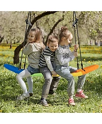 Akiudex Oval Platform Surf Swing with Adjustable Ropes and Foam Handles
