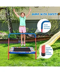 Akiudex Kids Trampoline with Safety Handle and Educational Cover for Indoor or Outdoor Use