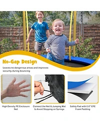 Akiudex 10FT Trampoline with Safety Net and Flower-Shaped Design for Kids