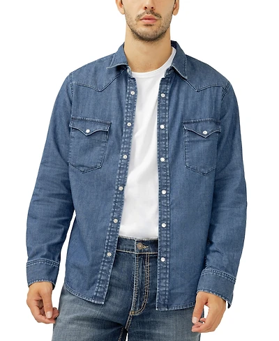 Silver Jeans Co. Men's Denim Western Shirt