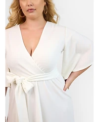 Rebdolls Plus Faux Wrap Maxi Dress