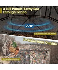 Akiudex 3-Person Pop-Up Hunting Blind with 270 degree View and Camouflage Design