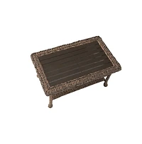 Jiallo Faux Sea Grass Resin Rattan Coffee Table