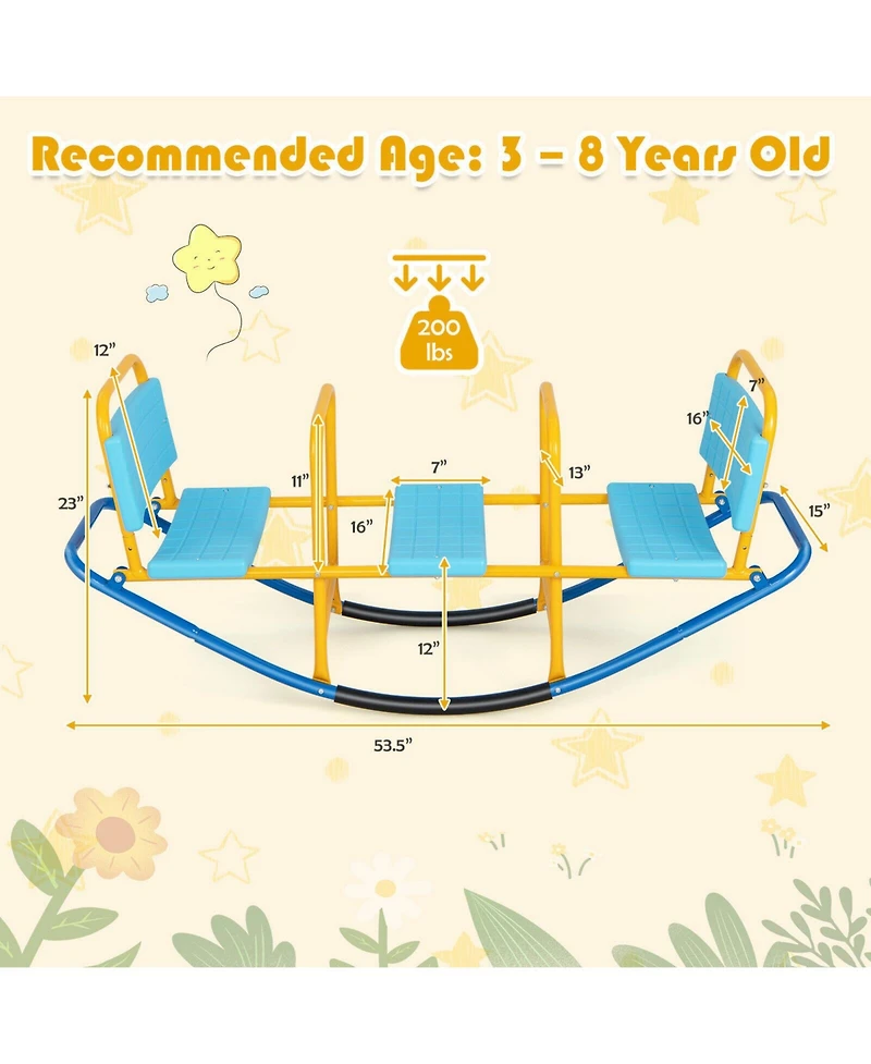 Outdoor Kids Seesaw Swivel Teeter for Ages 3 to 8 Years