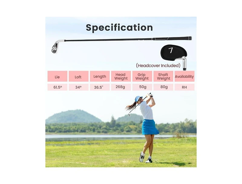 Akiudex Seven Iron Golf Club with Graphite Shaft and Forgiving Design