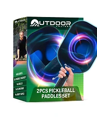 Outdoor Cruiser Pickleball Paddle Set – Usapa Approved, Premium Fiberglass Paddles with Lightweight Shock-Absorbing Grip, Includes 2 Rackets, 4