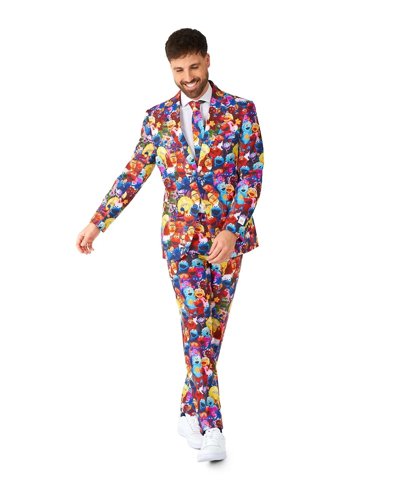 OppoSuits Men's Official Sesame Street Suit - Slim Fit Multicolor