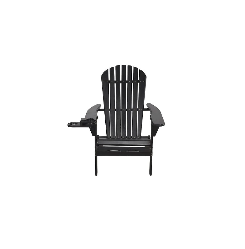 Jiallo Foldable Adirondack Chair With Cup Holder With End Table