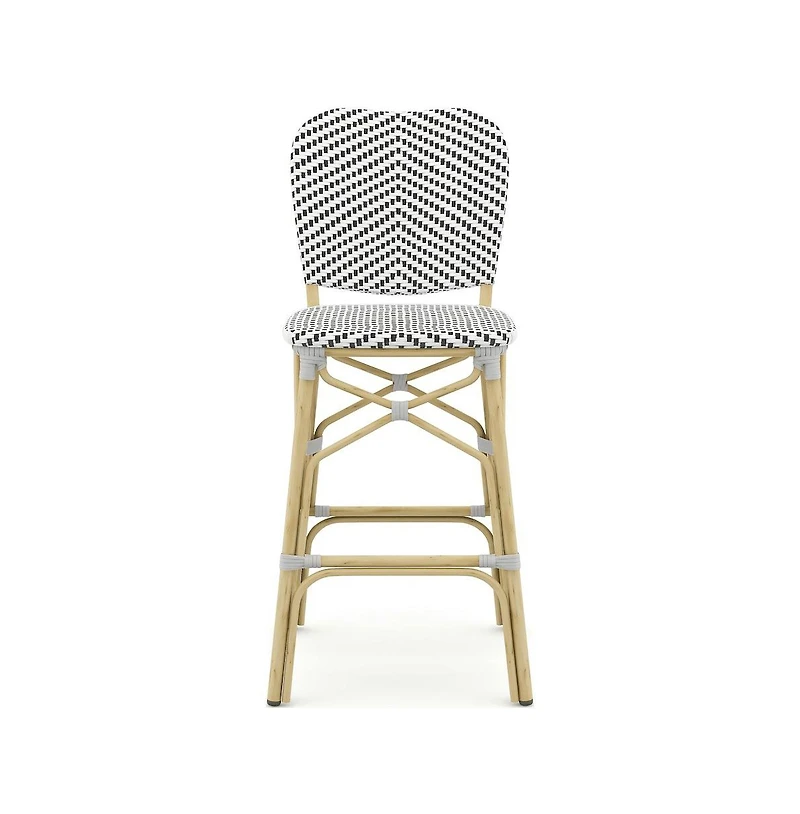 Enitial Star Adino Aluminum Woven Seat Patio Bar Chair (Set of 2
