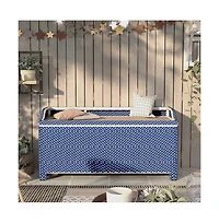Enitial Star Azur Poolside Outdoor Wicker Metal Storage Bench