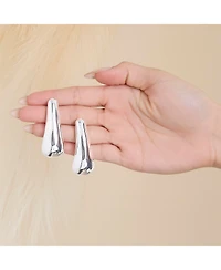 Jessica Simpson Sculptural Silver-Tone Drop Earrings for Modern Elegance