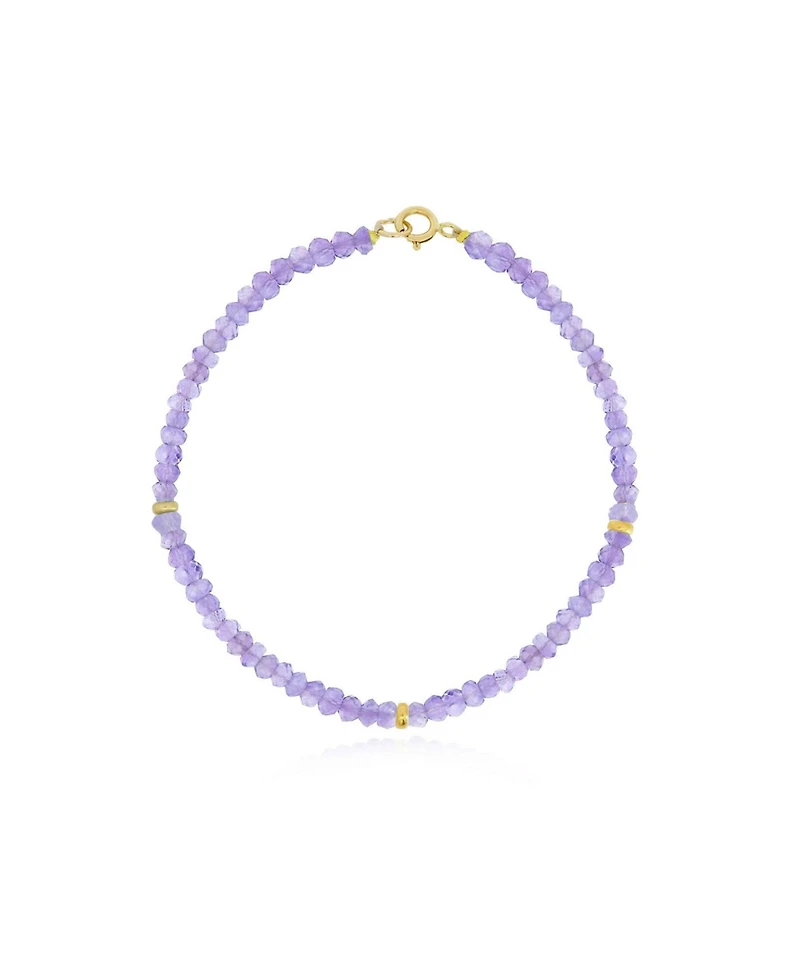 The Lovery Pink Amethyst Bead Bracelet 14K Gold