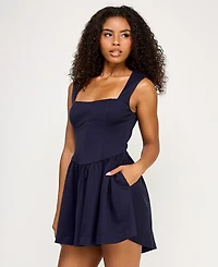 Seni & Cade Juniors' Sleeveless Drop Waist Short Dress